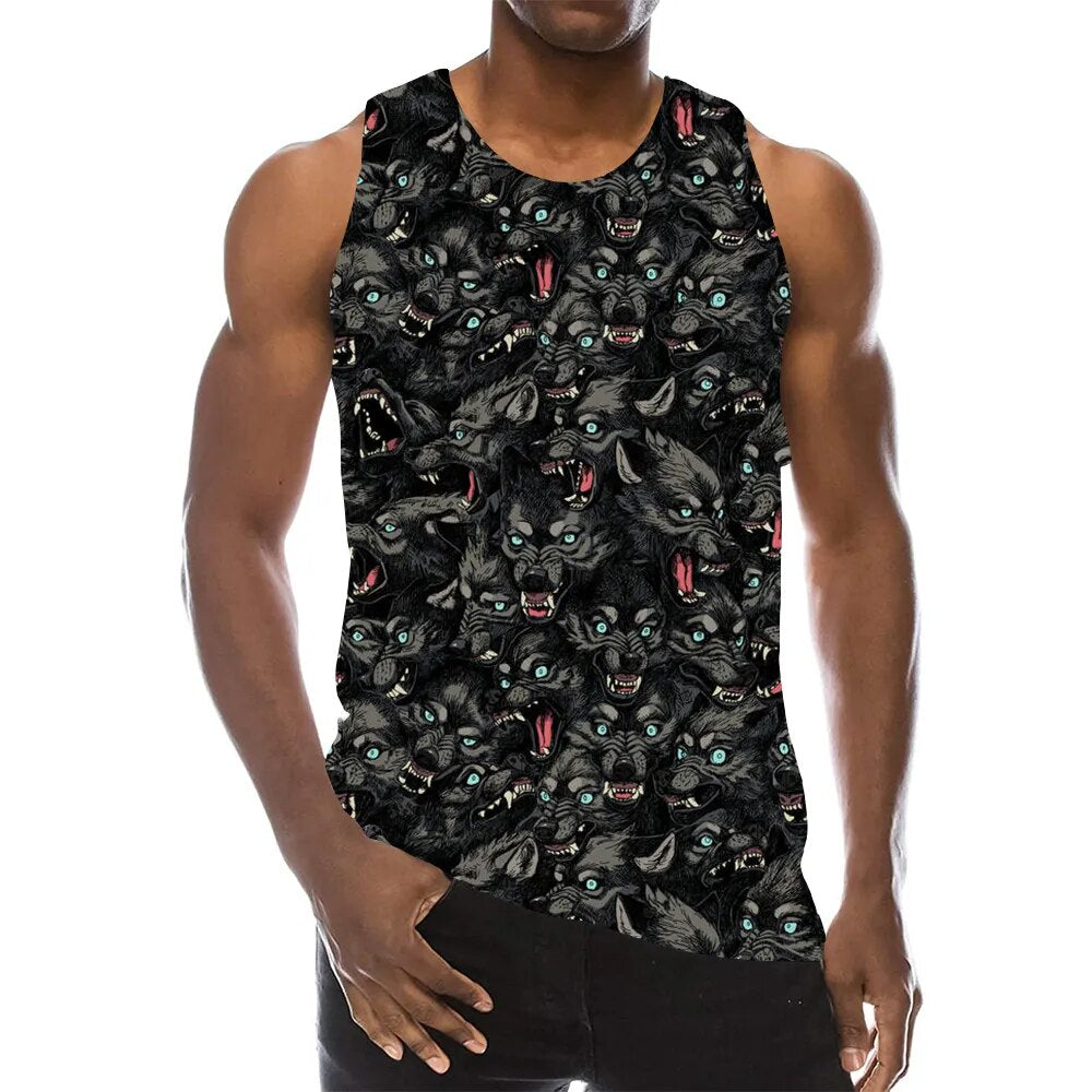 XS-4XL Blake Abstract Skull  Tanks