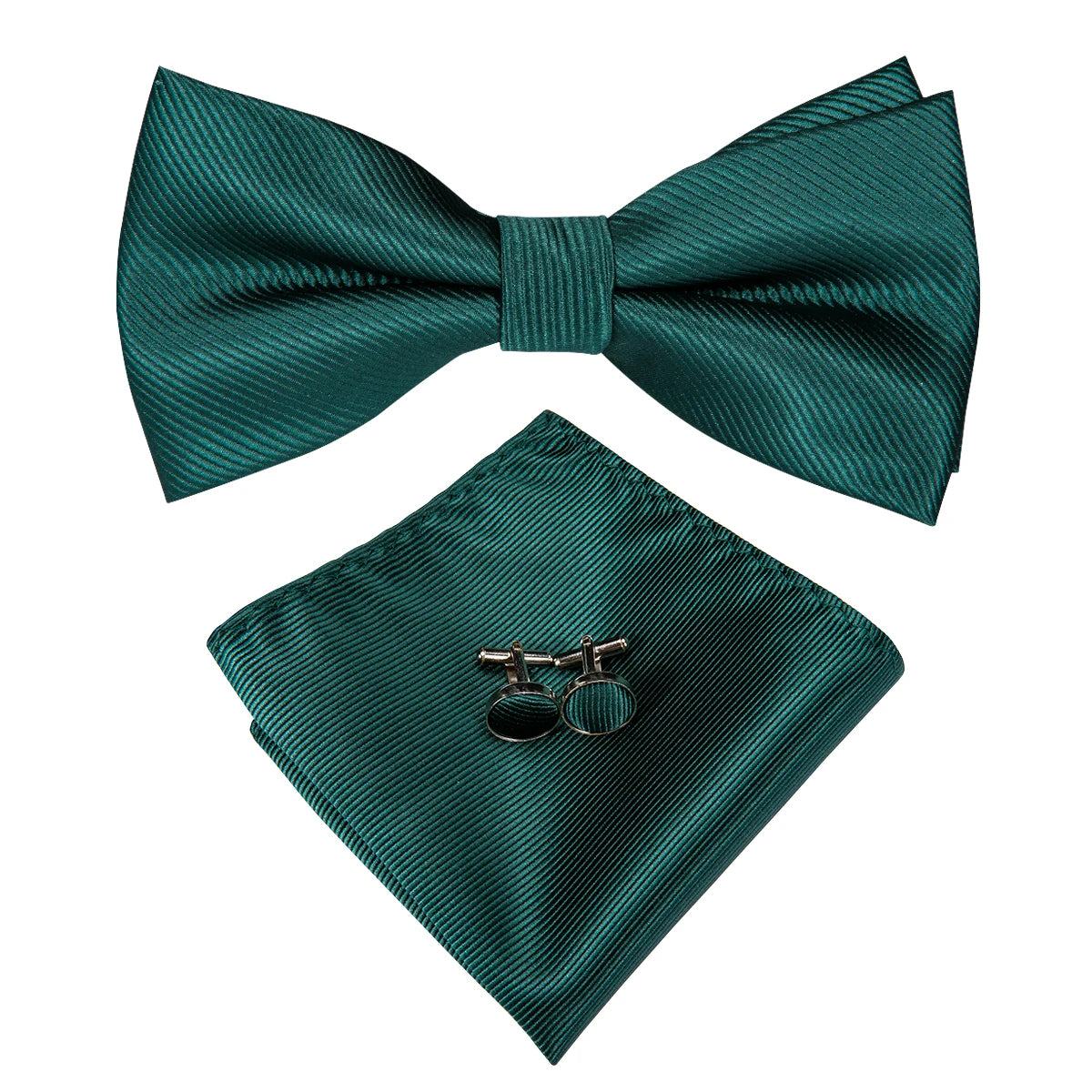 Silk Butterfly Bow Tie Hanky Cufflinks Set