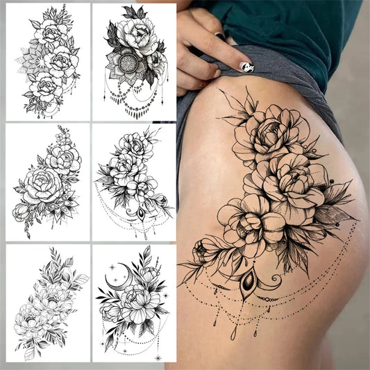 Large Flower Temporary Tattoos
