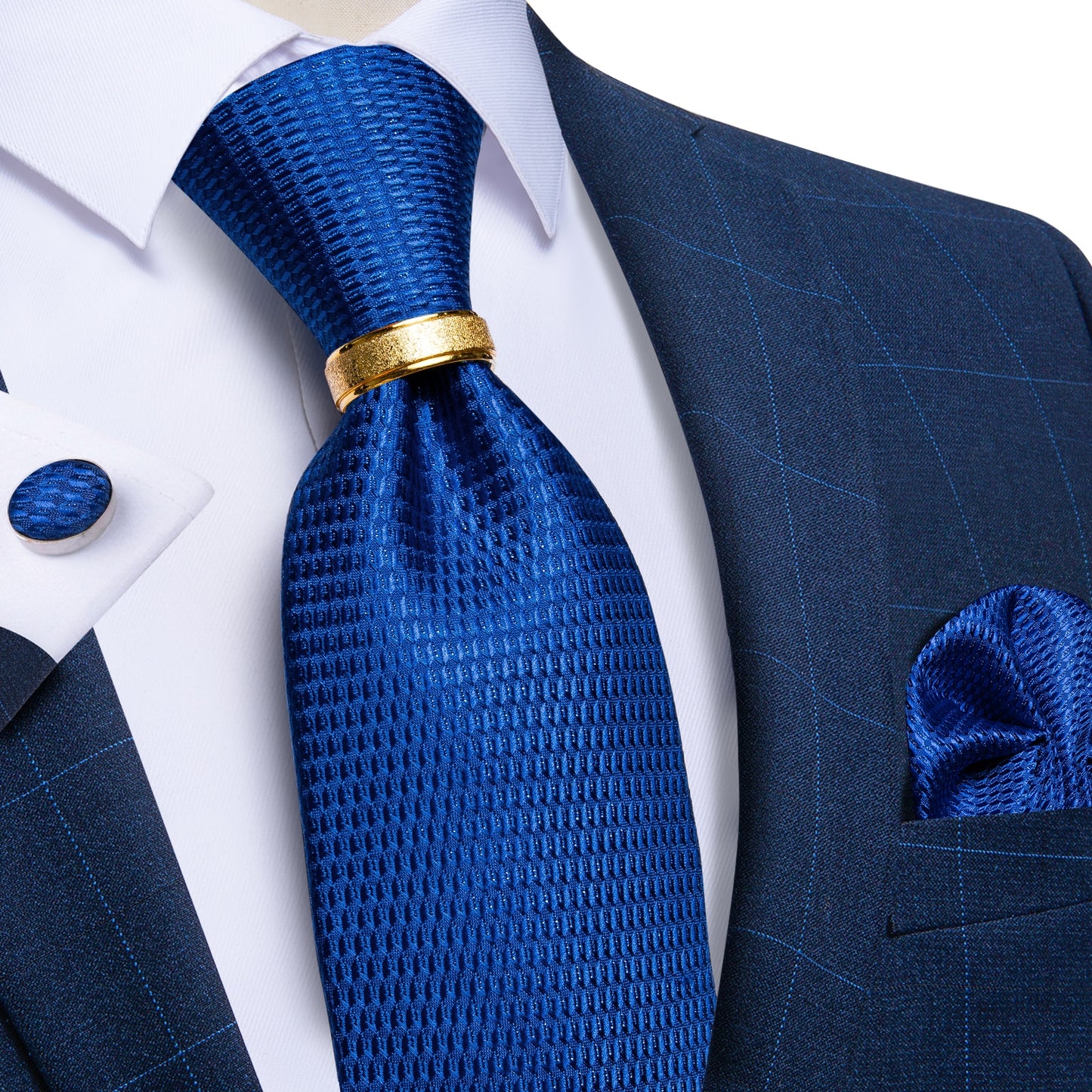 Designer Men's Silk Tie/ Pocket Square /Cufflinks Set