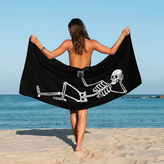 Funny Death Print Beach Towel