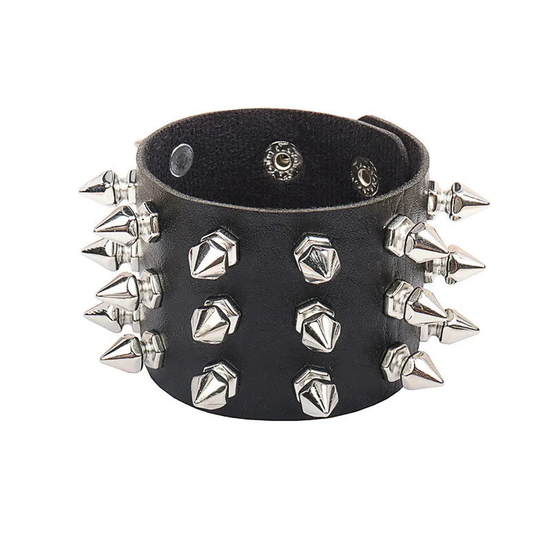 Punk Studded Wristband Cuffs