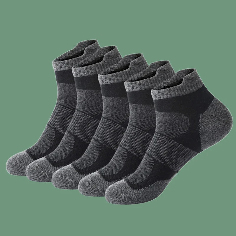 5 Pairs Ankle Thick Knit Sports Socks