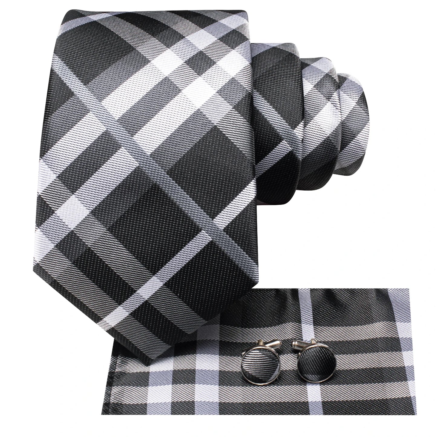 Hi-Tie Plaid Silk Tie Set