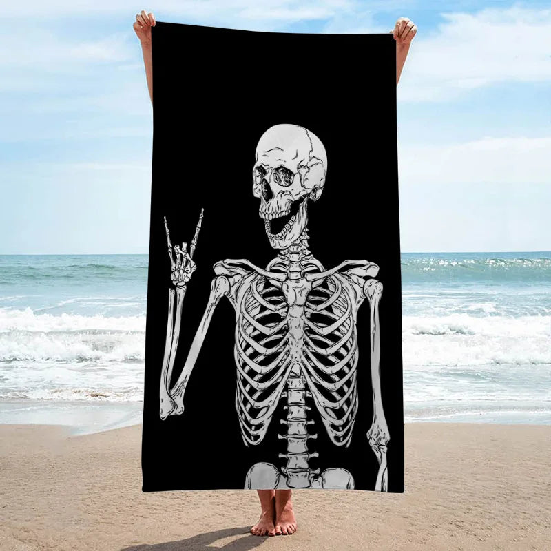 Funny Death Print Beach Towel