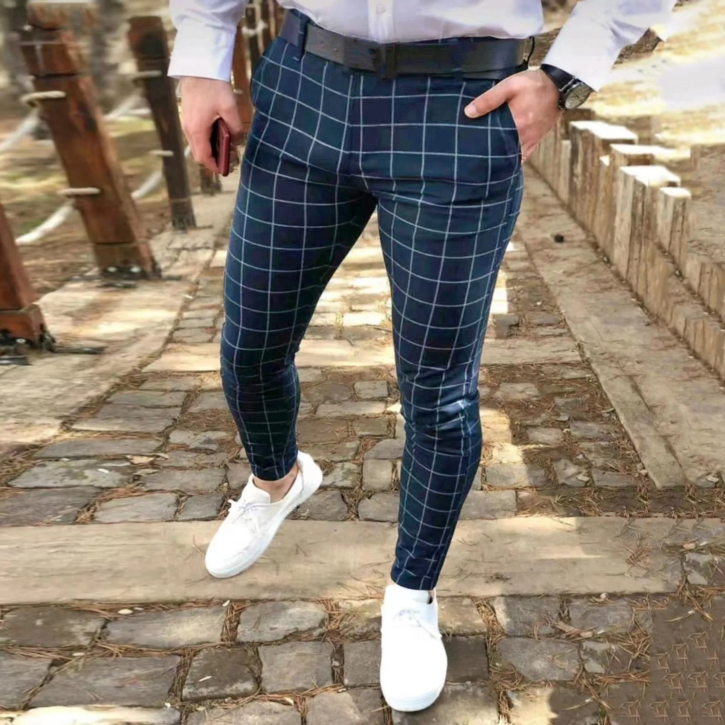 Kody Slim Plaid Trousers