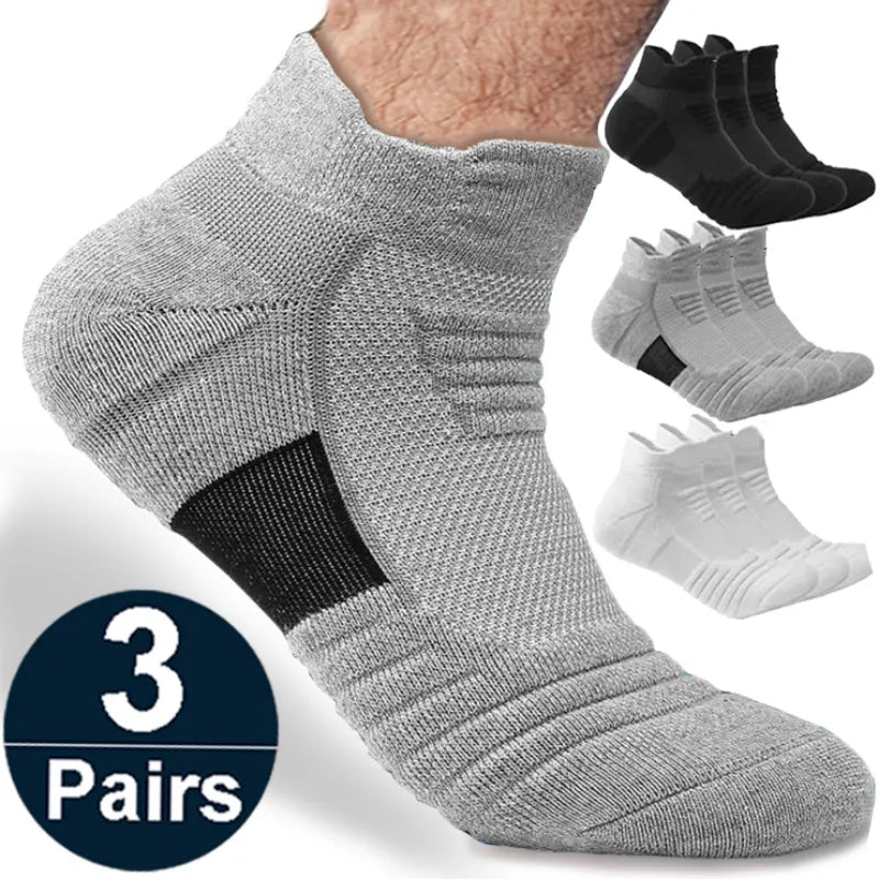 3 pack Anti-slip Cotton Short Sports Socks
