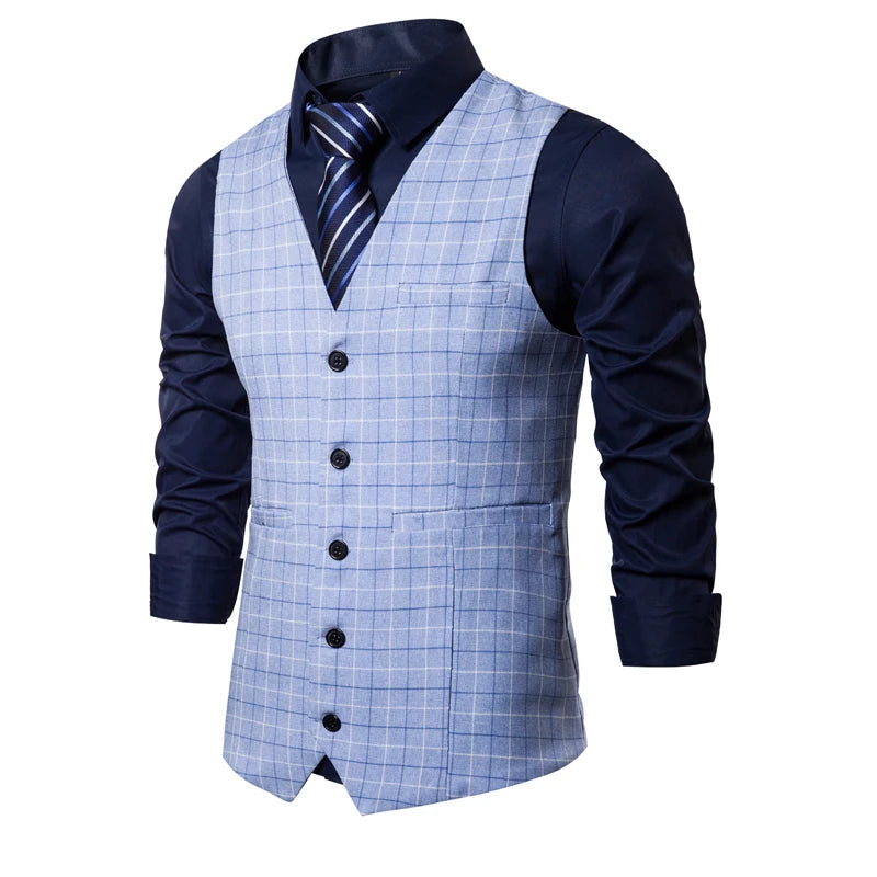 M-6XL Plaid Striped Vest - 4 COLOURS