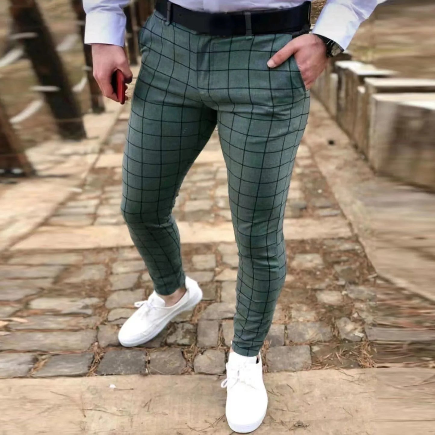 Kody Slim Plaid Trousers