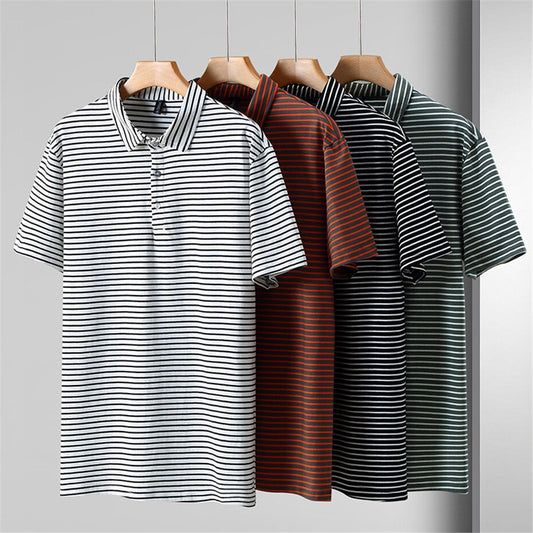 Stripe Short Sleeve Polo Shirt
