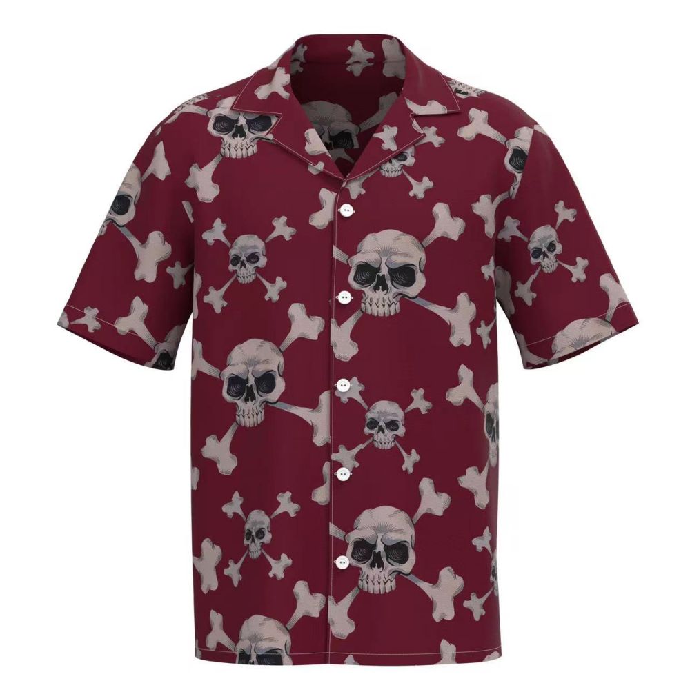 M-6XL Skull Print Hawaiian Shirt - Many Styles