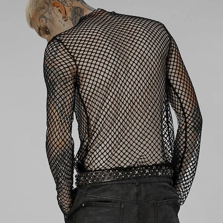 S-XXL Long Sleeved Mesh T-shirt