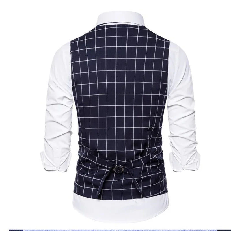 M-6XL Plaid Striped Vest - 4 COLOURS