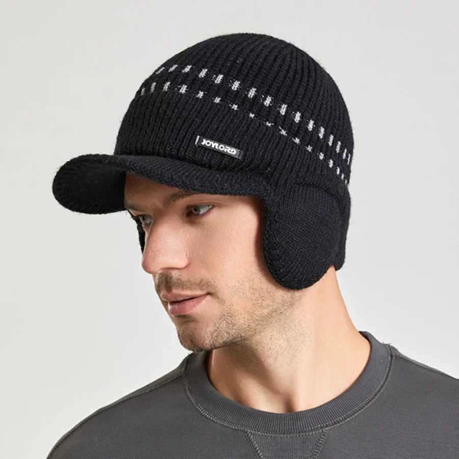 Kanye Knitted Baseball Hat with Earflap Insulation