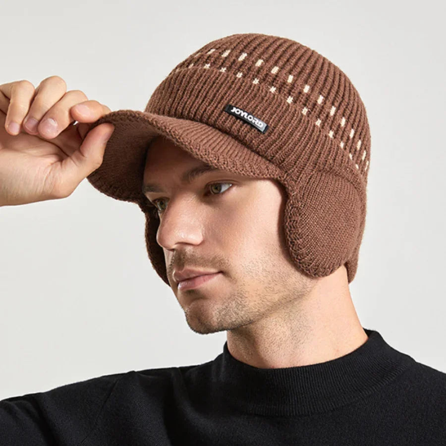 Kanye Knitted Baseball Hat with Earflap Insulation