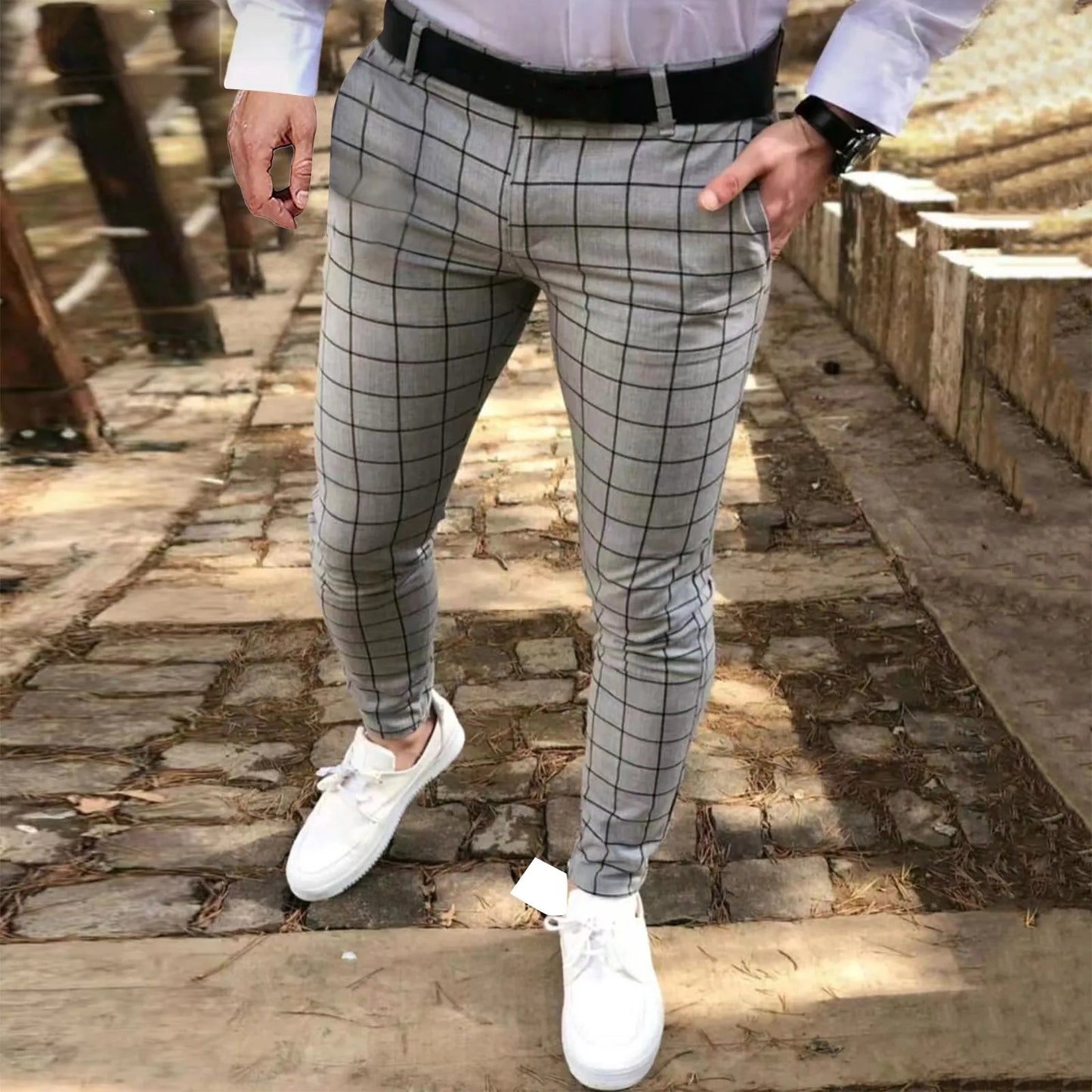 Kody Slim Plaid Trousers