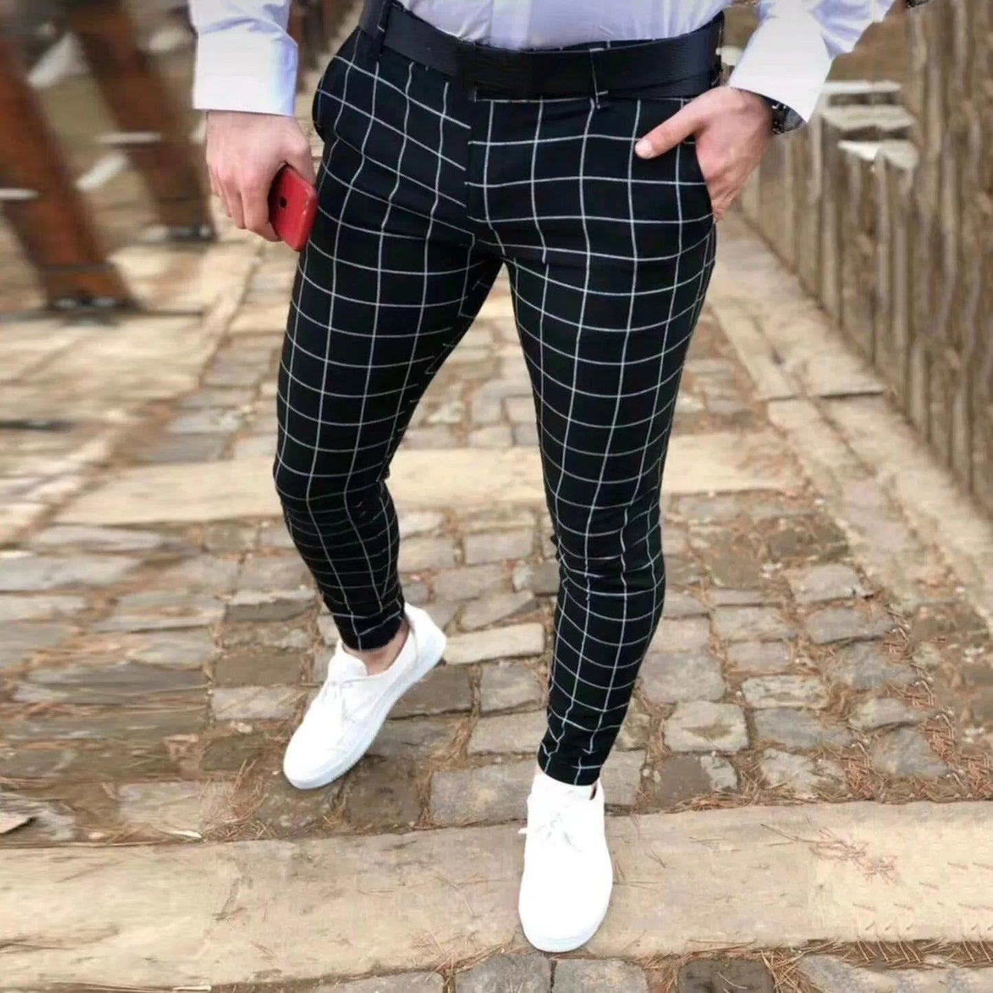 Kody Slim Plaid Trousers