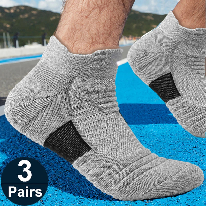 3 pack Anti-slip Cotton Short Sports Socks