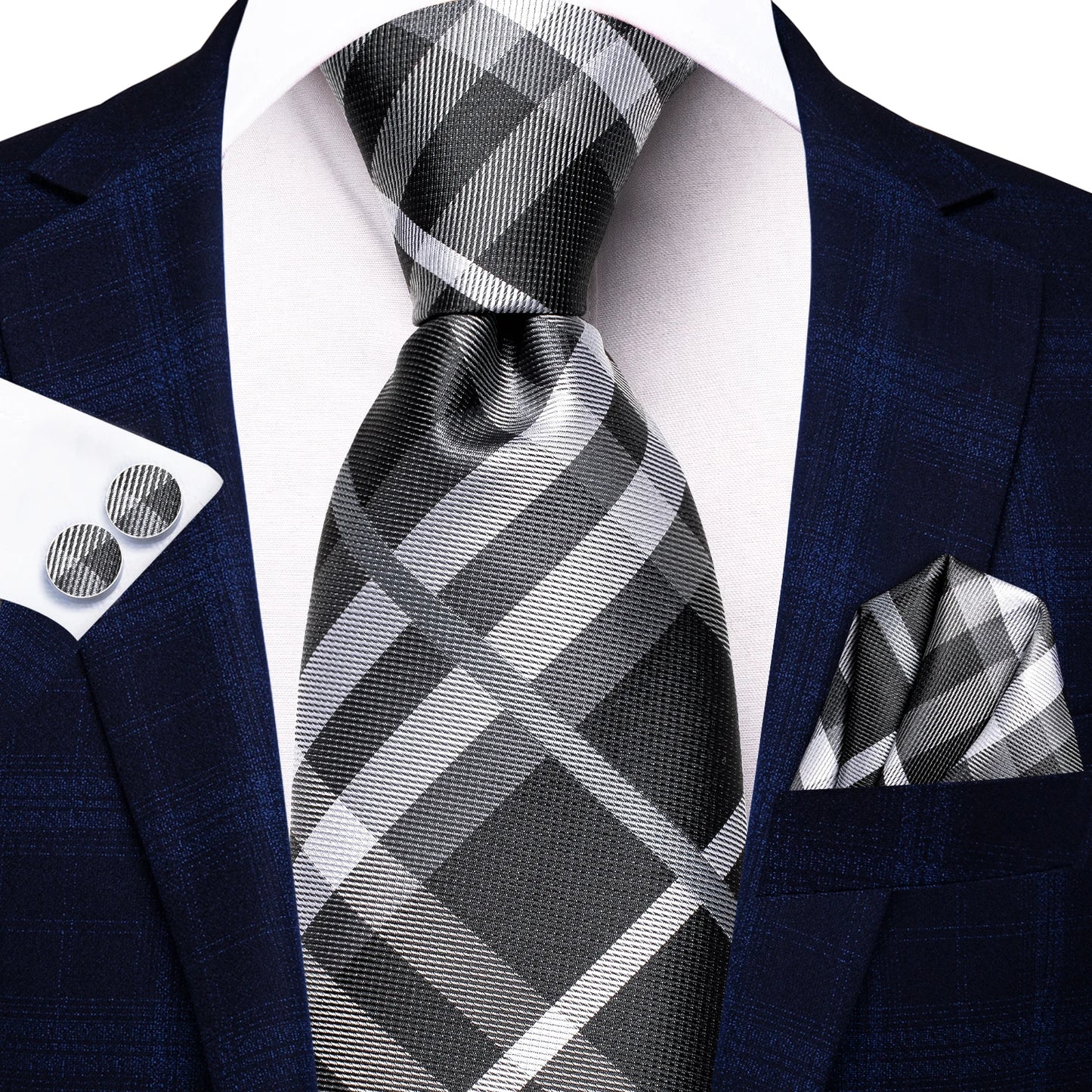 Hi-Tie Plaid Silk Tie Set