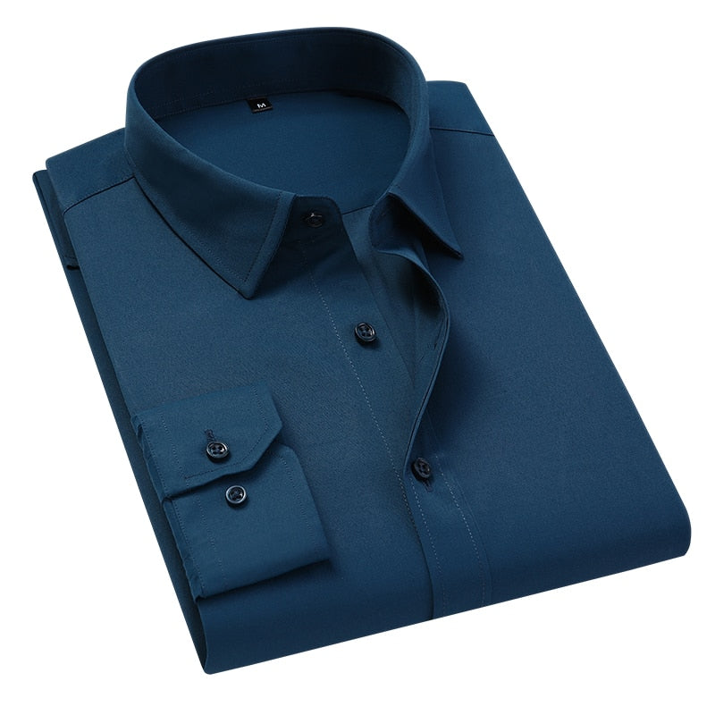 XS-5XL Solid Colour Business Shirt -Long Sleeve- 7 colours