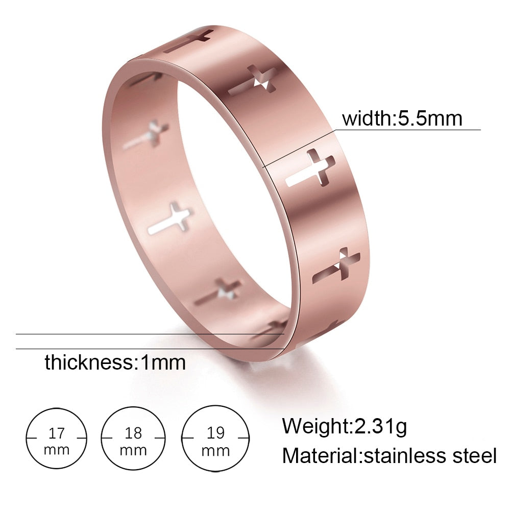 Cross Stainless Steel Rings - 3 styles