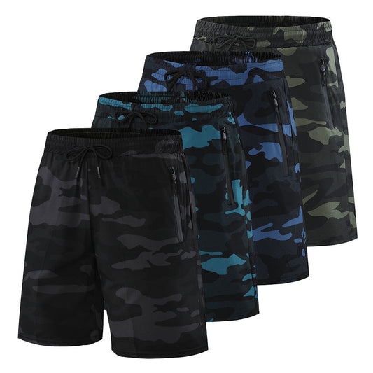 XS-XXL Camouflage Zipper Pocket Sports Shorts - 5 colours