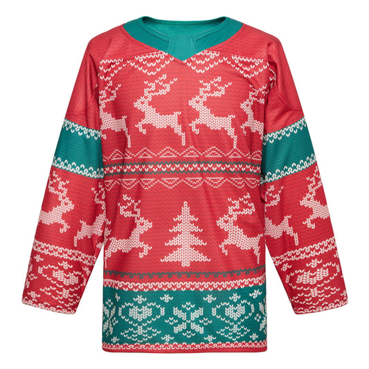 S-XL Christmas Sweater Hockey Jersey