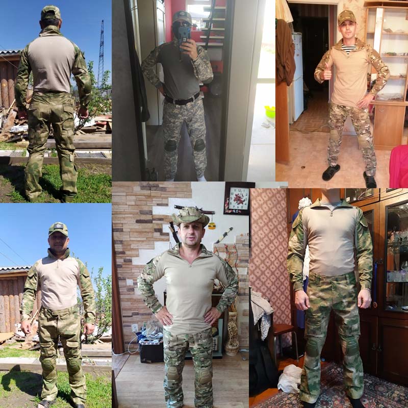 S-7XL Tactical/Military/Paintball Camo Suits + Pads