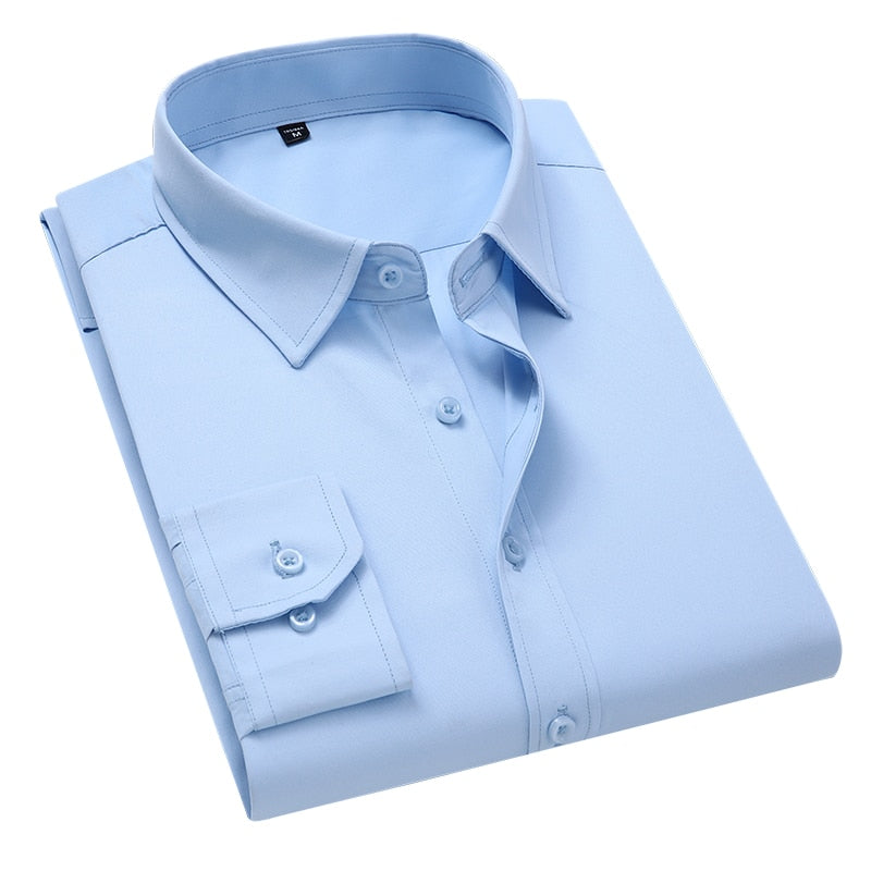 XS-5XL Solid Colour Business Shirt -Long Sleeve- 7 colours