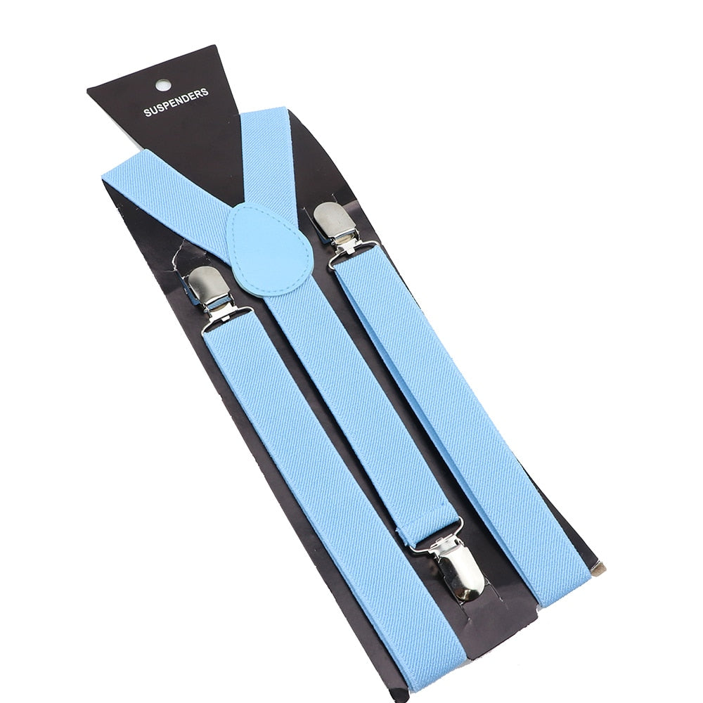 Elastic Leather Suspenders - Many Colours