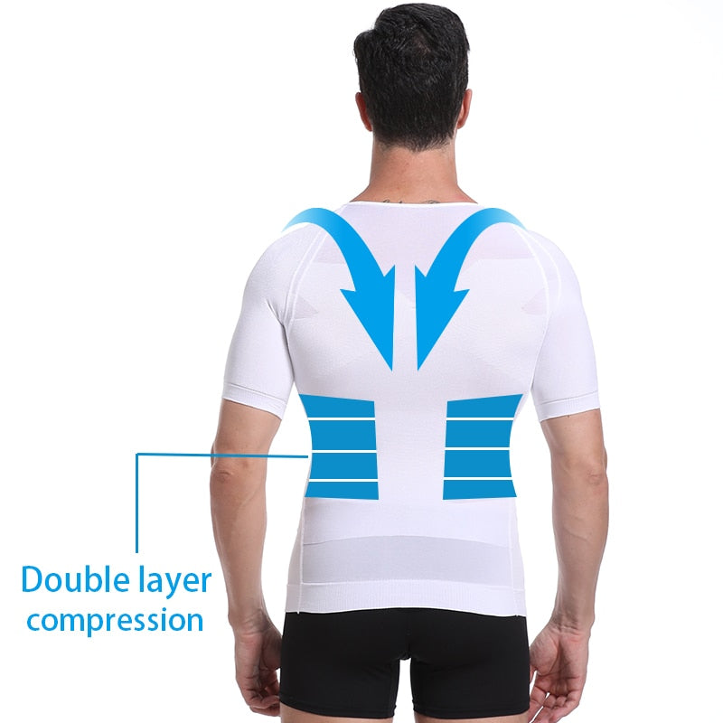 S-3XL Men's Slimming Body Shaper and Corrective Posture Control Shirt
