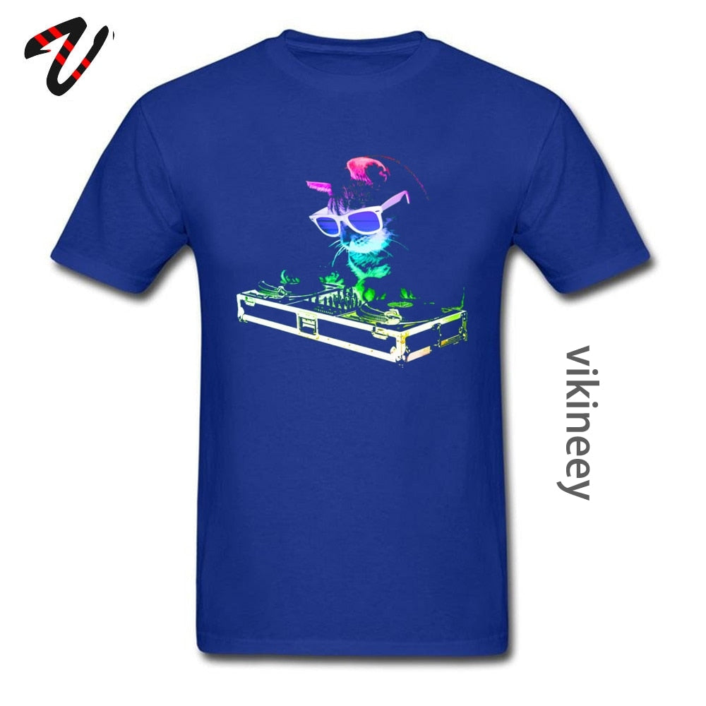 XS-XXXL Rainbow DJ Cat Tee - 6 COLOURS