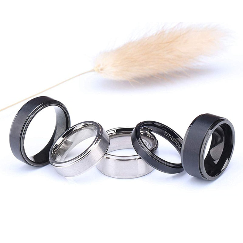 8MM Brushed Rings -  Silver/Black/Gold
