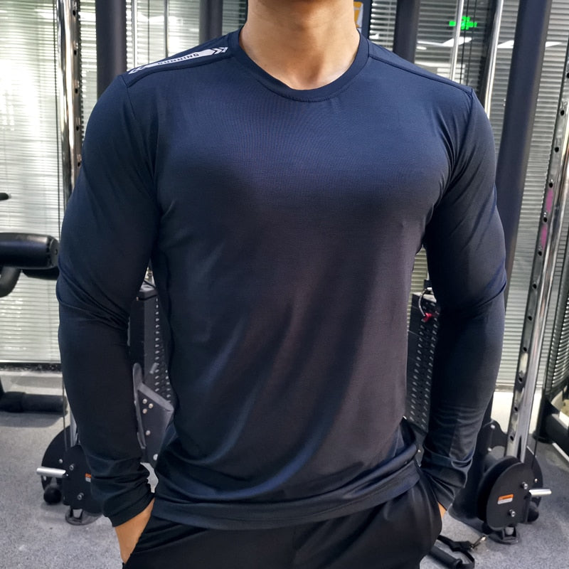 Men's Gym Sport Running Fitness Long Sleeve Tee