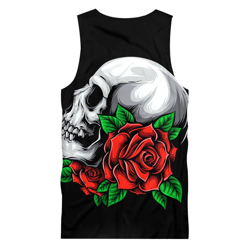 XS-5XL Rose Skulls Tank