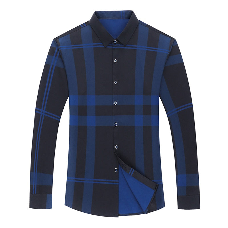 XS-XXL Slim Fit Plaid Dress Shirt - 4 COLOURS