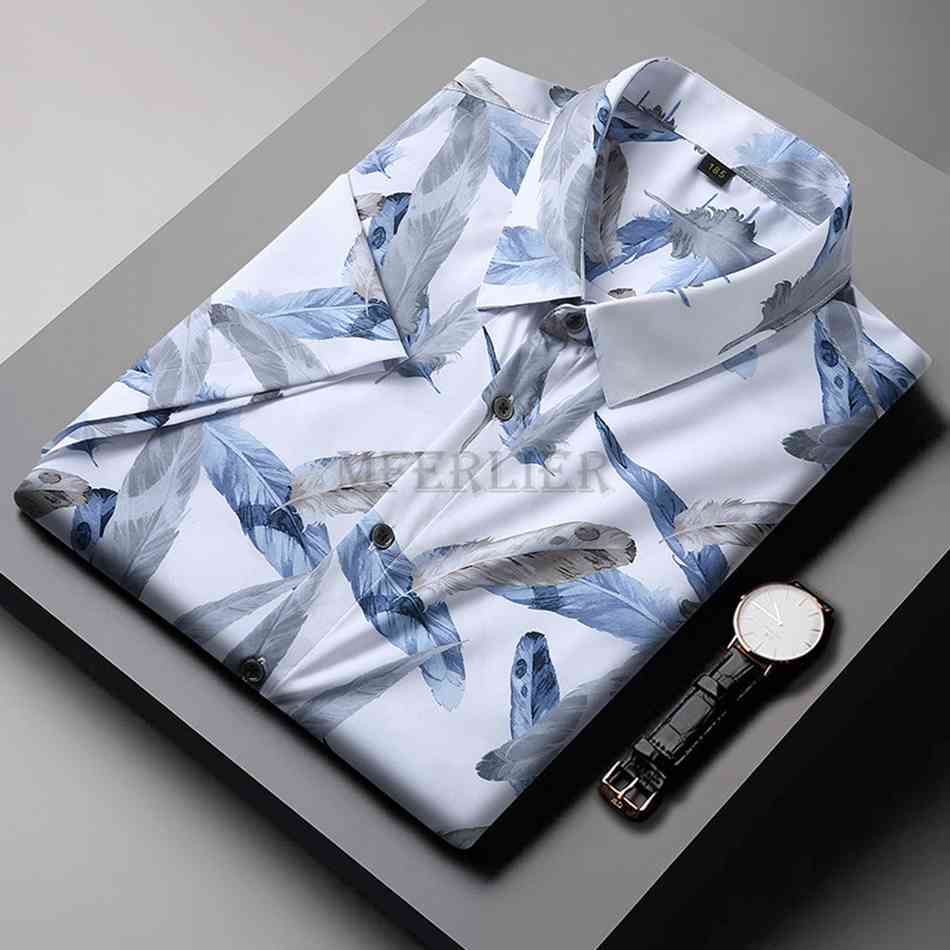 3XL-8XL Print Short Sleeve Formal Shirts - 7 COLOURS
