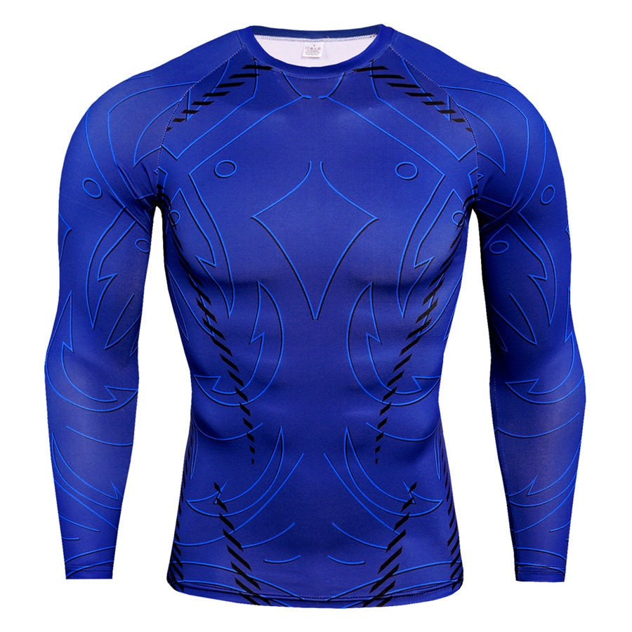 S-XXXL Long Sleeve Sporting Compression Tee - 16 STYLES