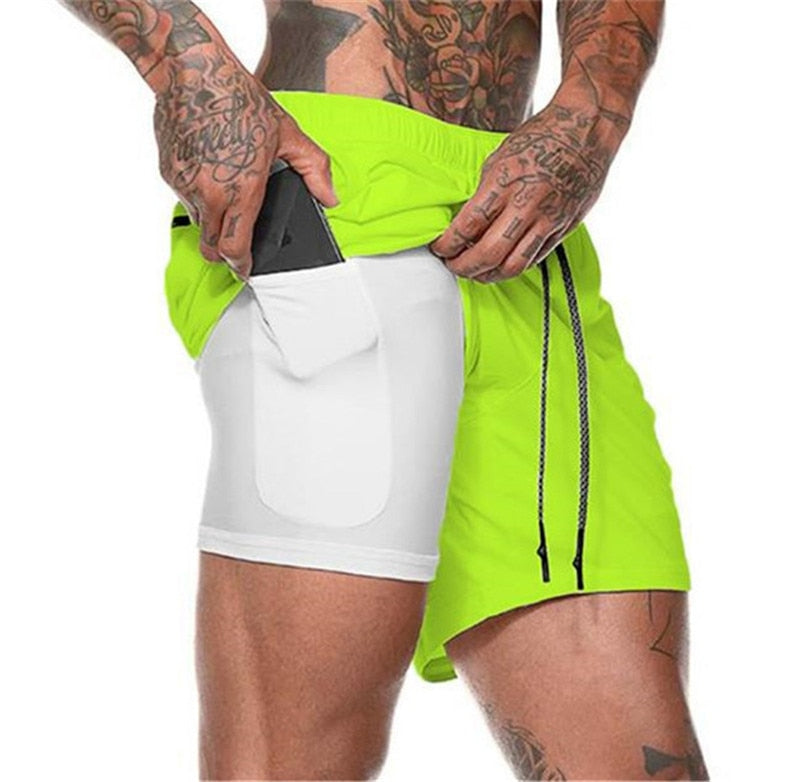 S-XXL 2 in 1 sports training shorts - MANY COLOURS