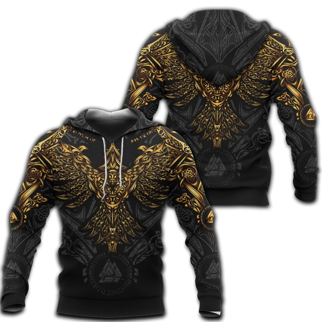 S-5XL Viking Huginn Gold hoodie/jacket