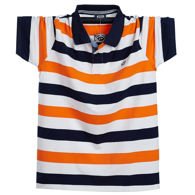 M-6XL Summer Striped Polo Shirt - 5 COLOURS