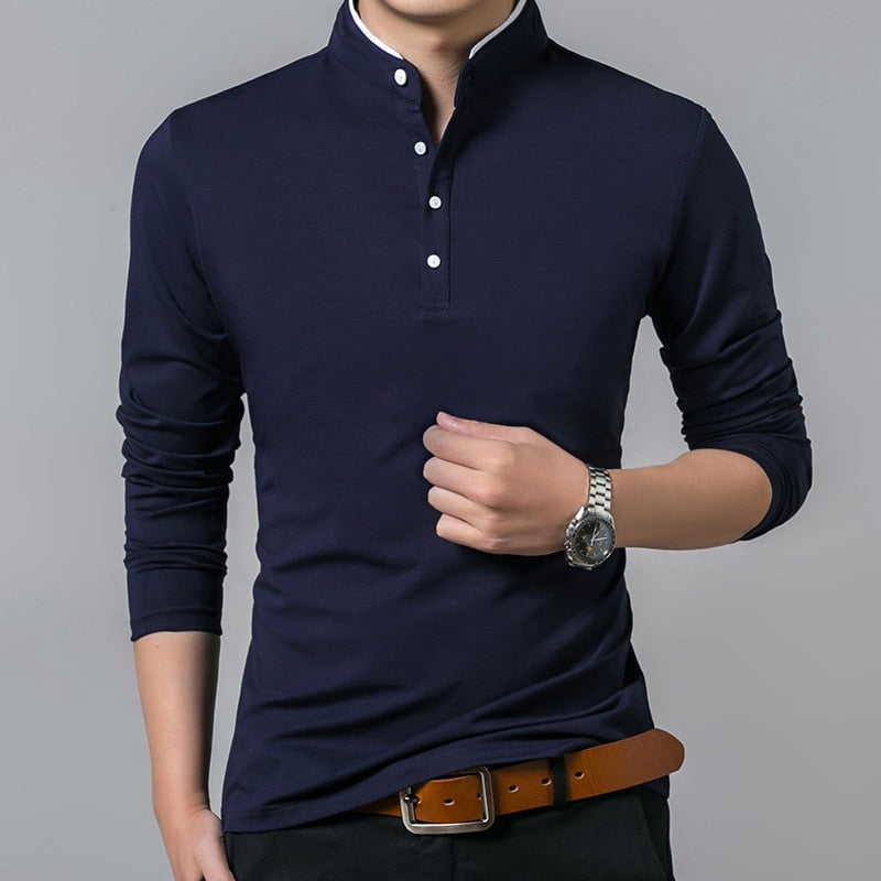 S-XXXL Mandarin Collar Shirt - 5 colours