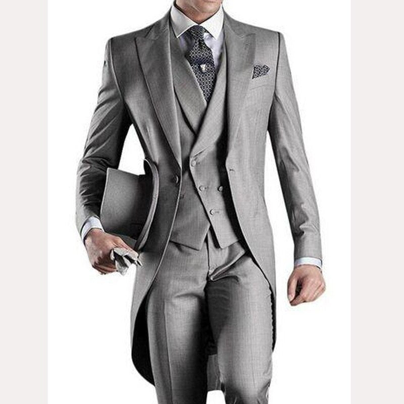 XS-4XL 3 Piece Tail Coat Tuxedo Suits  - 9 Colours