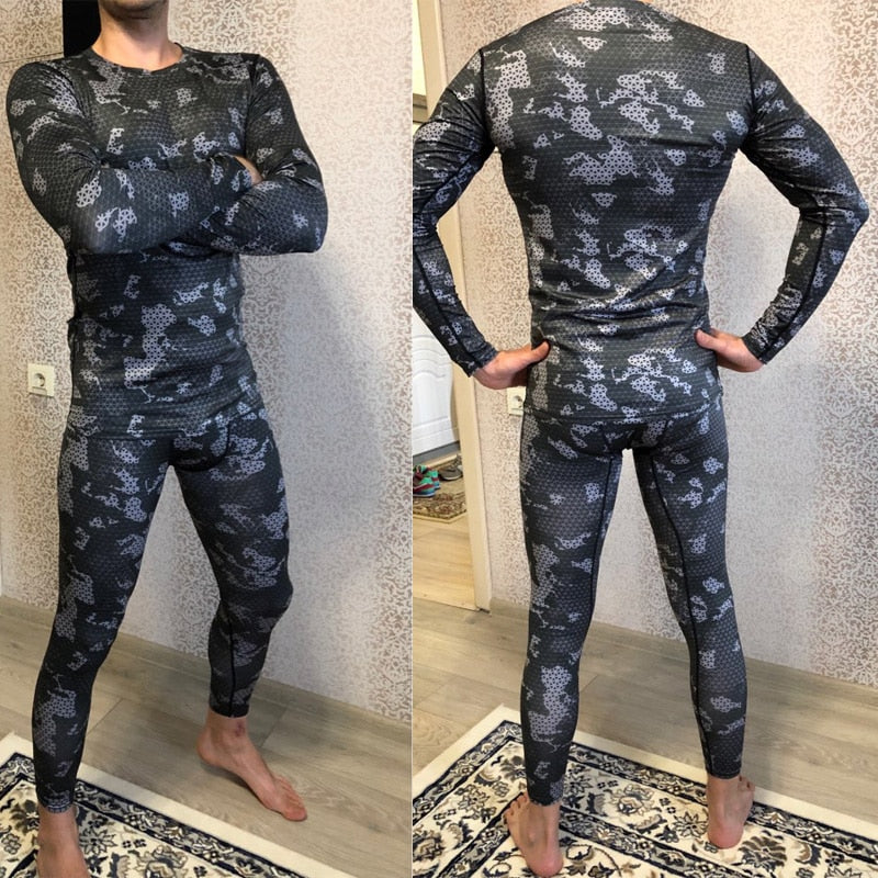 Men&#39;s Fitness Running Tights Gym training pants Camouflage Tracksuit Compression pants Jogging clothing leggings rashgard men