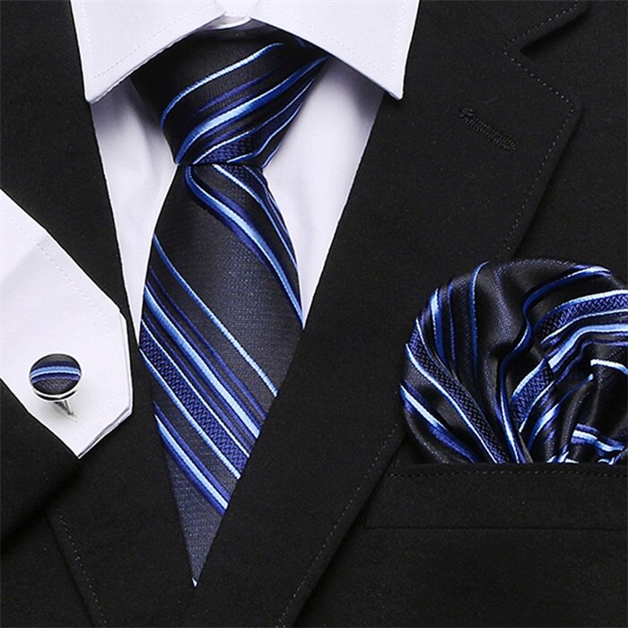 3PC Set Silk Jacquard Tie/Hanky/Cufflink - Many Colours
