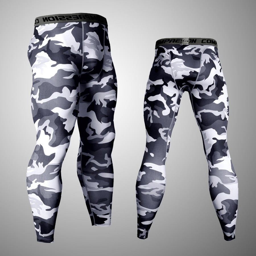 Men&#39;s Fitness Running Tights Gym training pants Camouflage Tracksuit Compression pants Jogging clothing leggings rashgard men