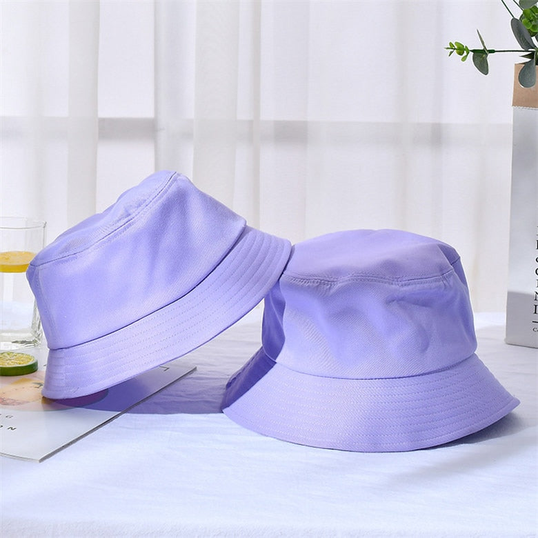 Cotton Plain Bucket Hats - 8 COLOURS