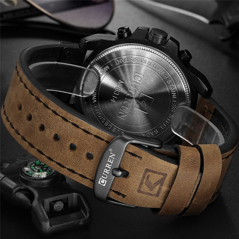 CURREN Leather Strap Quartz Watch - 5 Colours