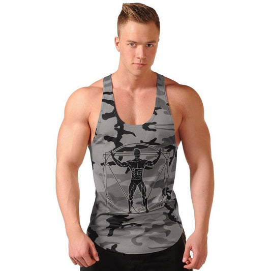 S-XL Camouflage Sleeveless Gym Singlet - 4 colours