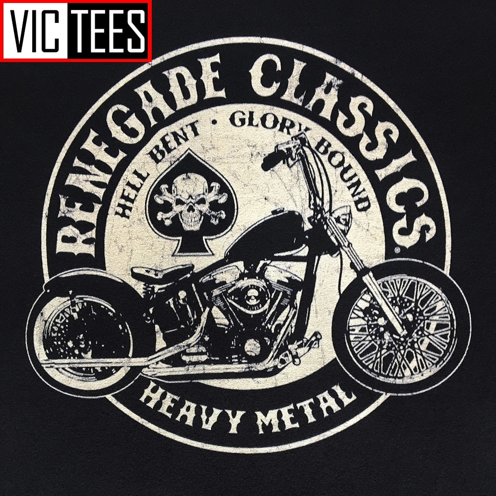 XS-XXXL Vintage Motorcycle Metal Tee -  3 COLOURS